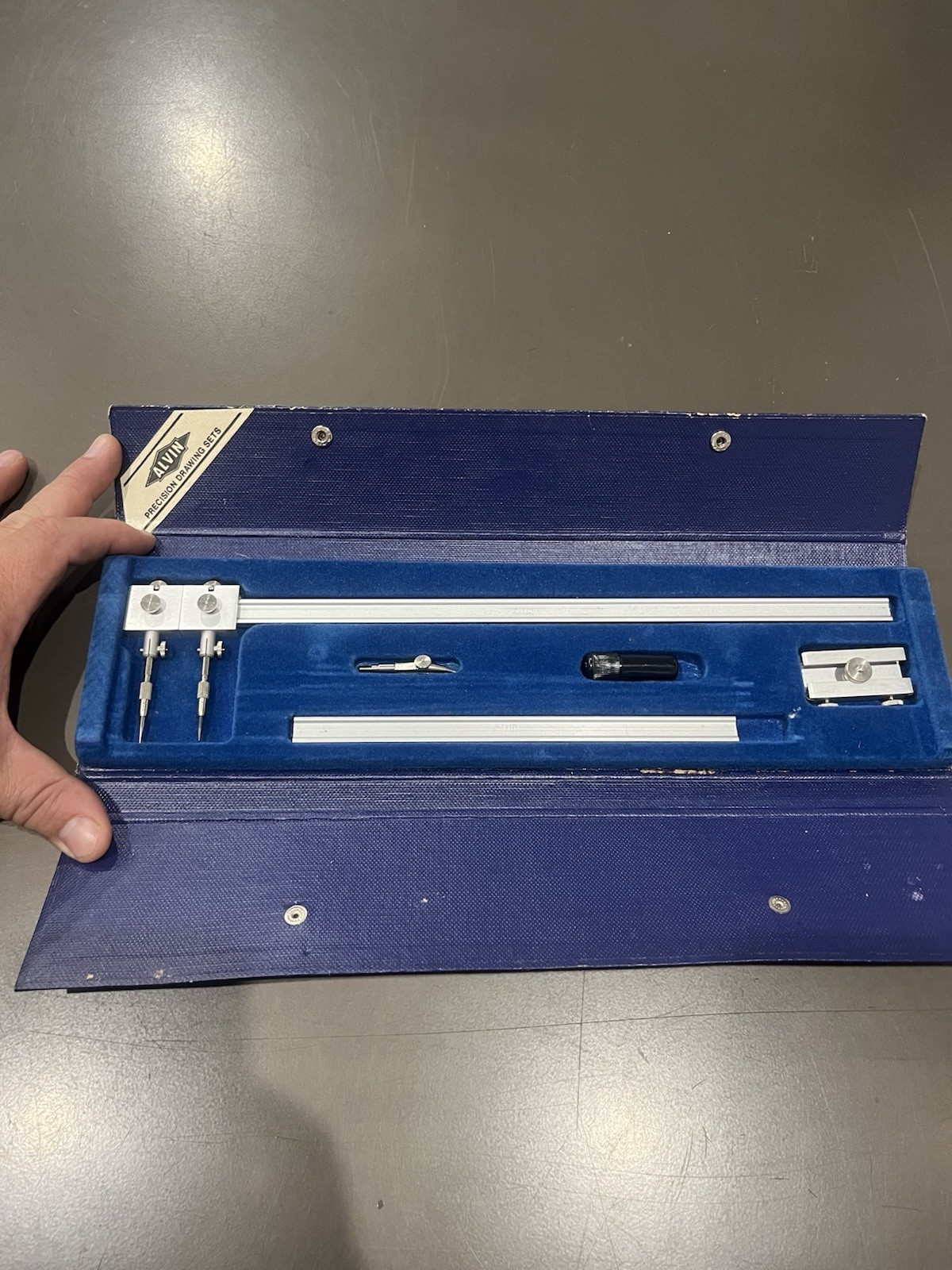 Vintage Alvin 961A Precision Beam Compass Drafting Drawing Set Germany Vintage Alvin 961A Precision Beam Compass Drafting Drawing Set Germany