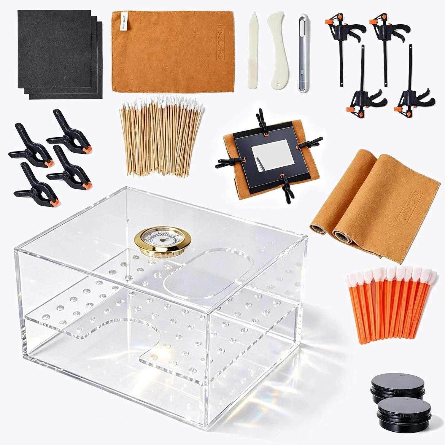 382 Pcs Card Flattening & Cleaning Kit, Repair Tool Set with Humidor, Heat Pen, 382 Pcs Card Flattening & Cleaning Kit, Repair Tool Set with Humidor, Heat Pen,