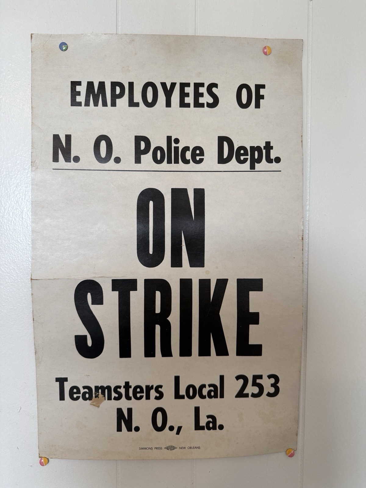 Original 1979 NEW ORLEANS Police Strike Poster TEAMSTERS Local 253 MARDI GRAS Original 1979 NEW ORLEANS Police Strike Poster TEAMSTERS Local 253 MARDI GRAS