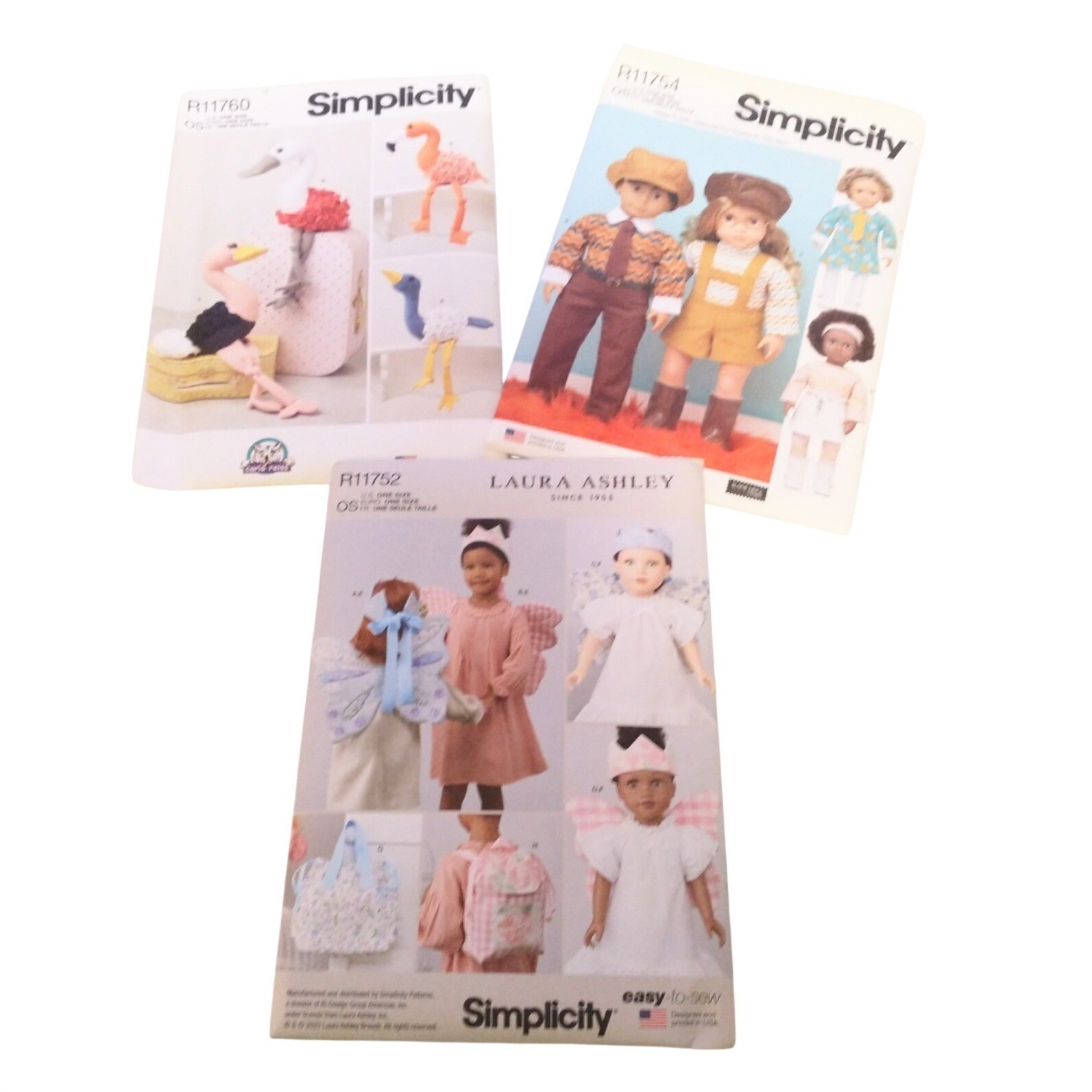 Lot 3 Simplicity Laura Ashley Sewing Patterns Plushies 18in Doll Clothes Uncut Lot 3 Simplicity Laura Ashley Sewing Patterns Plushies 18in Doll Clothes Uncut