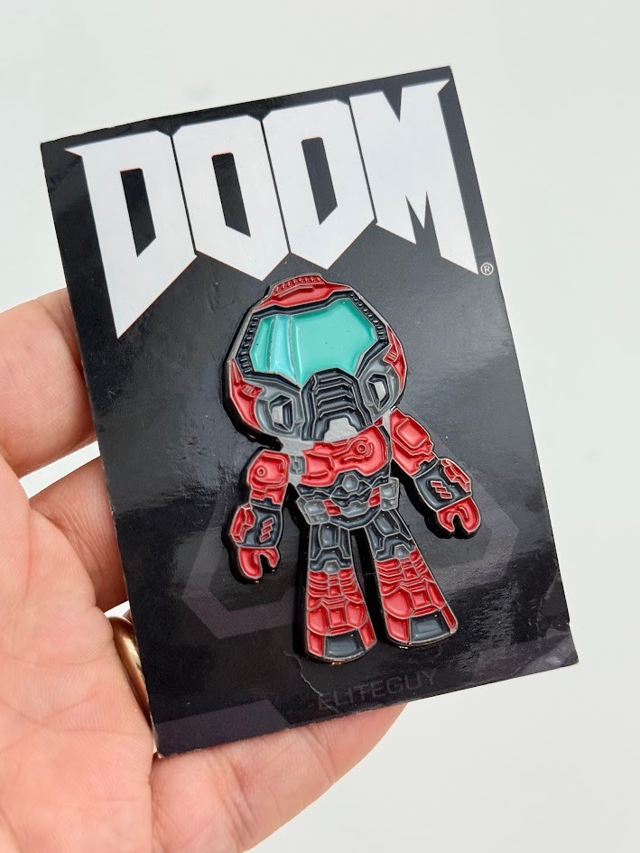 Doom Slayer Red Armor Chibi Character Bethesda Enamel Lapel Pin Doom Slayer Red Armor Chibi Character Bethesda Enamel Lapel Pin
