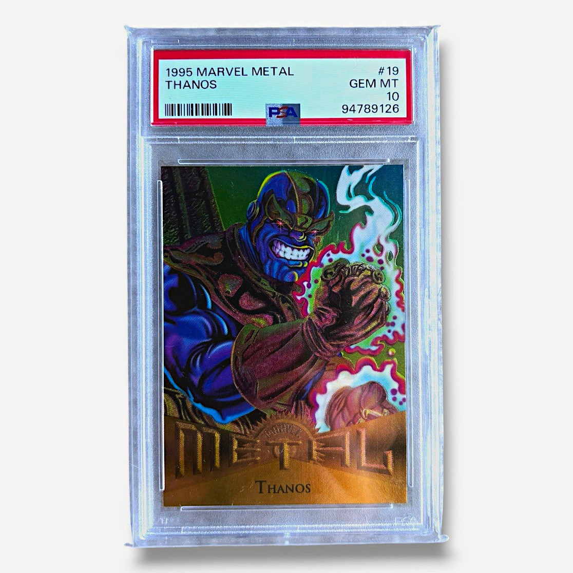 Fleer 1995 Marvel Metal Thanos #19 PSA 10 Graded Trading Card LOW POP Fleer 1995 Marvel Metal Thanos #19 PSA 10 Graded Trading Card LOW POP