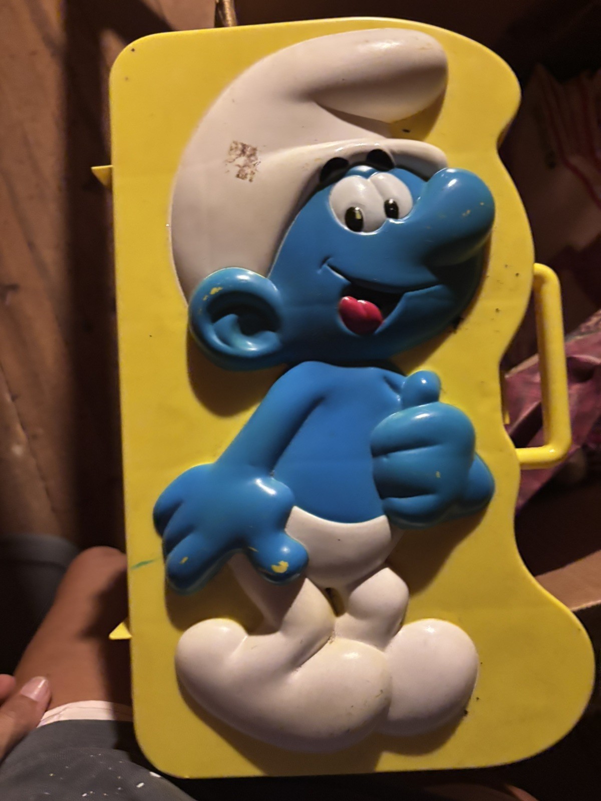 1983 Wallace Berrie & Co. Smurf Collector’s Figurine Carrying Case with Figures
