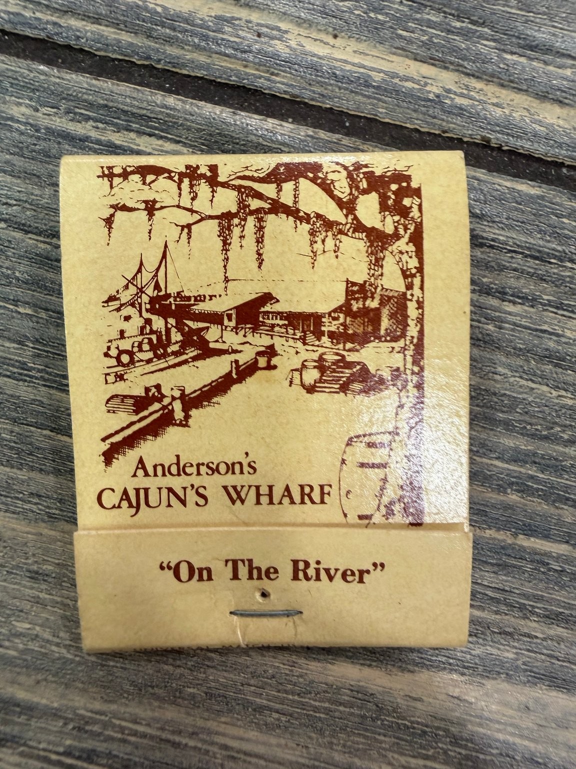 Anderson's Cajun's Wharf Little Rock Vintage Wharf Scene Matchbook Anderson's Cajun's Wharf Little Rock Vintage Wharf Scene Matchbook