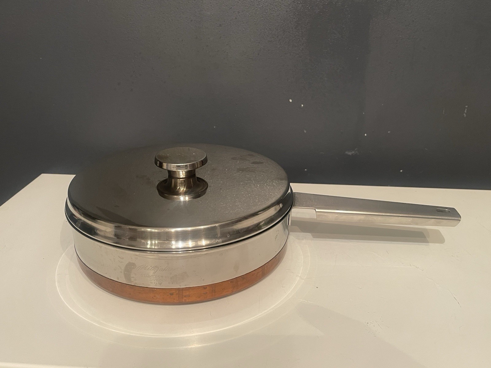 Vintage Hallsjobruk Sweden 2L Stainless Steel Steamer Pan w/Lid Insert Teak Base Vintage Hallsjobruk Sweden 2L Stainless Steel Steamer Pan w/Lid Insert Teak Base