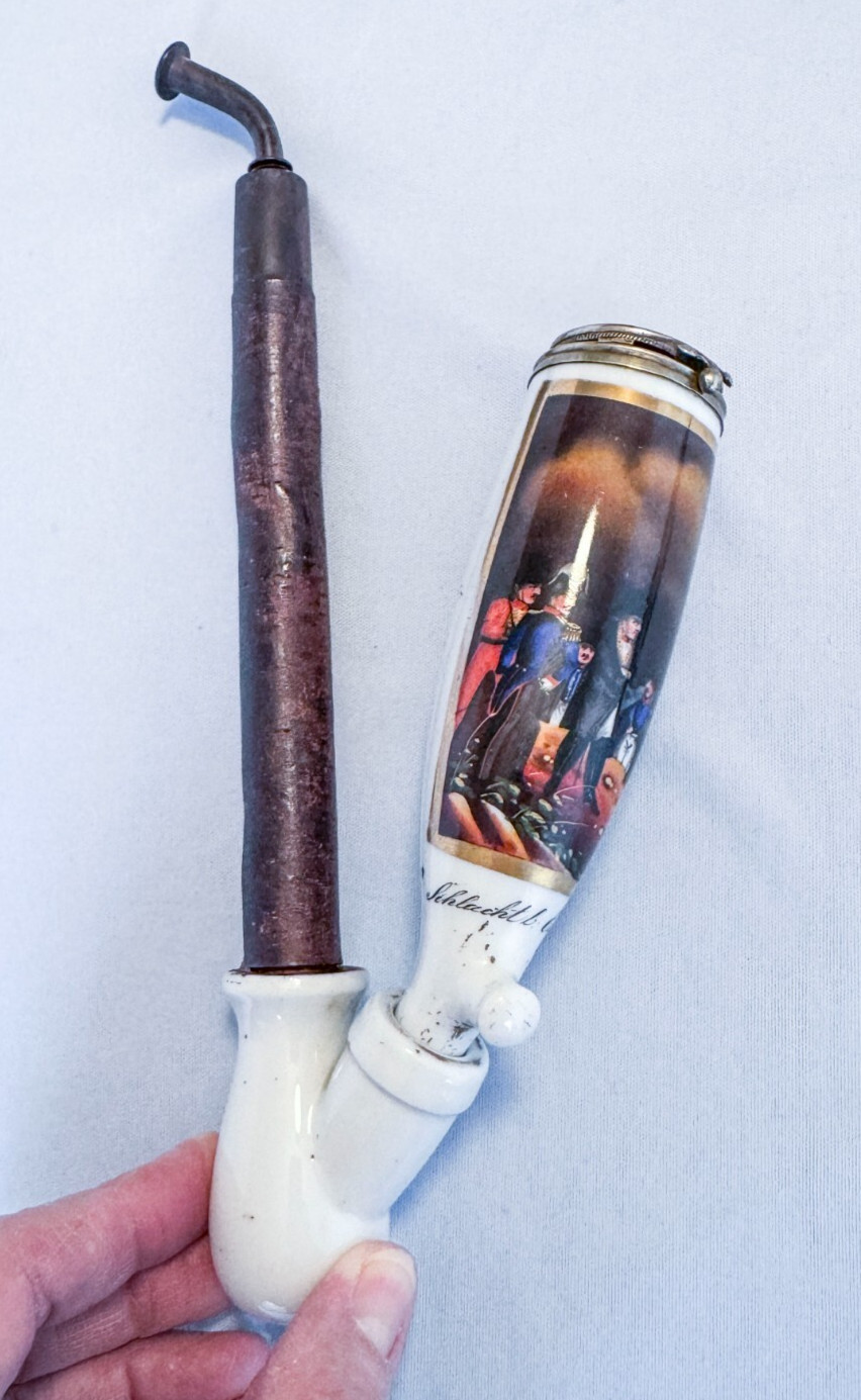 19th C Porcelain Tobacco Pipe French Emperor Napoleon Bonaparte Waterloo Battle 19th C Porcelain Tobacco Pipe French Emperor Napoleon Bonaparte Waterloo Battle
