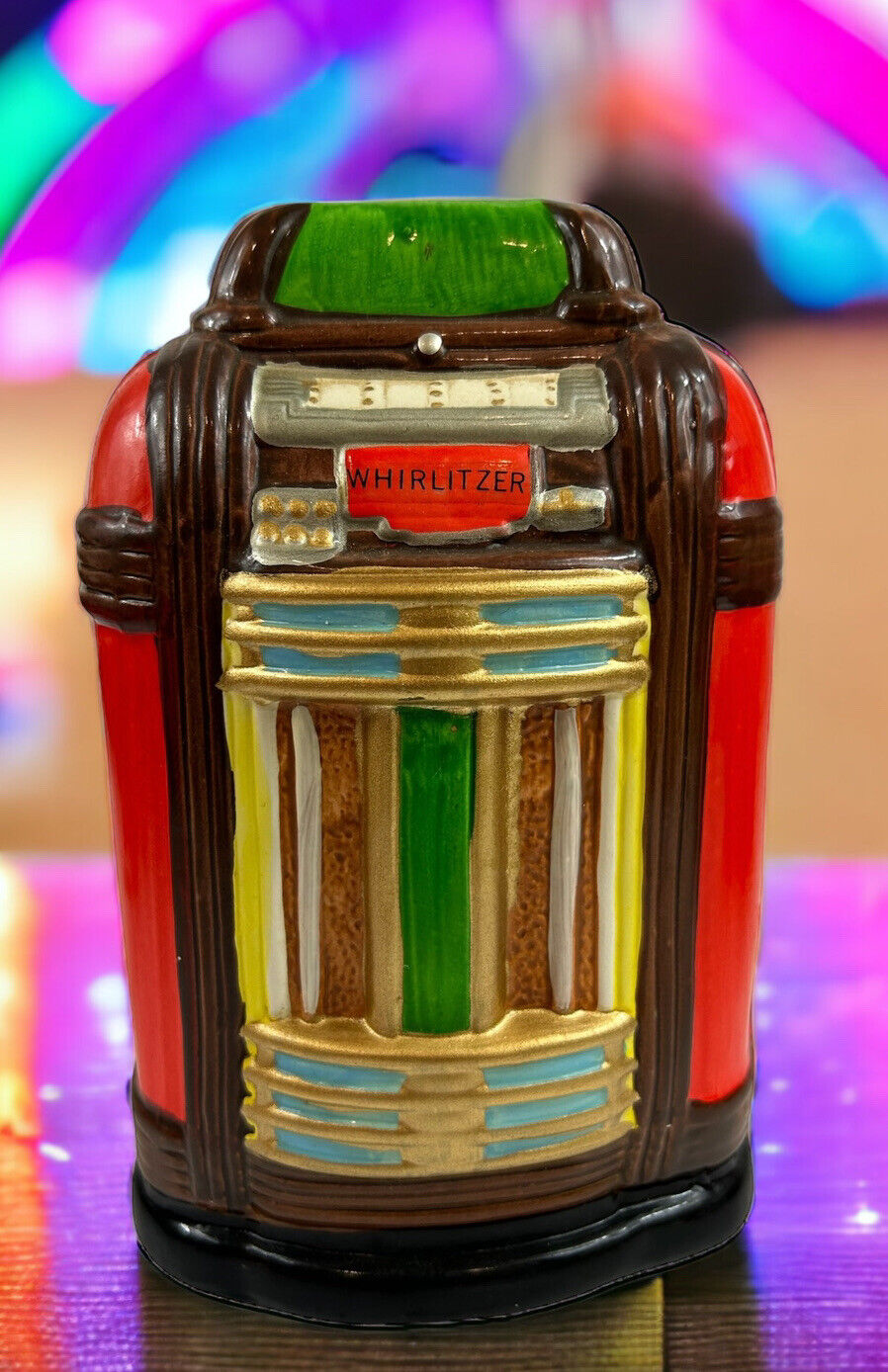 Vintage Whirlitzer Jukebox Ceramic Music Bank Box Complete & Working