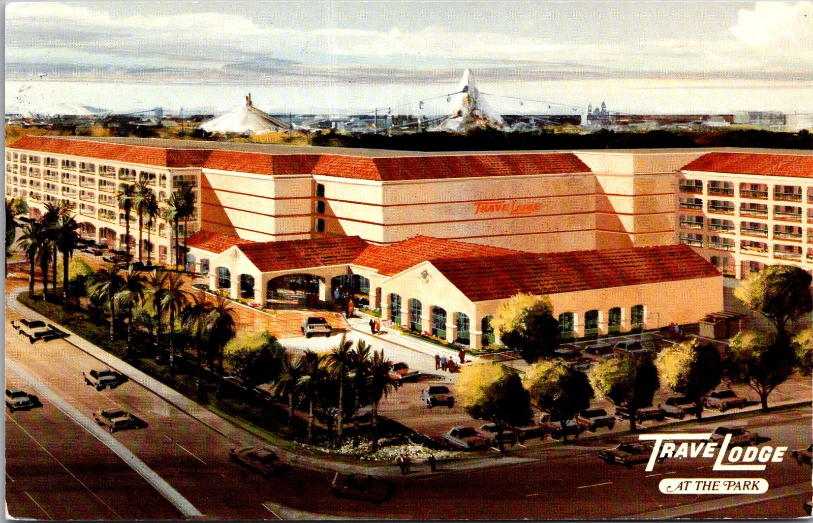 Travelodge at the Park Anaheim CA Pool 1986 Vintage Postcard 5P21-18