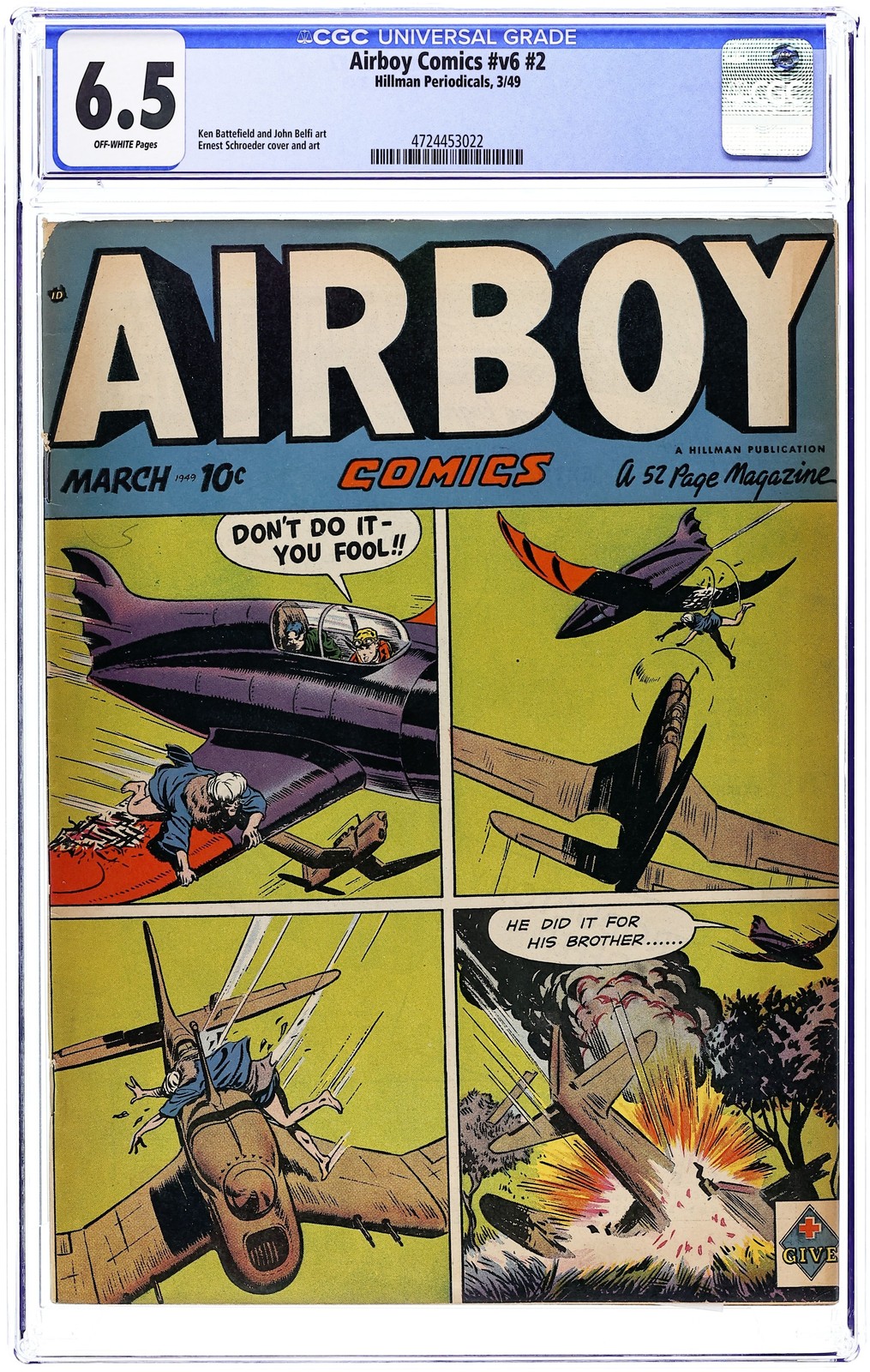 Airboy Comics Vol. 6 #2 CGC 6.5 1949 4724453022 Airboy Comics Vol. 6 #2 CGC 6.5 1949 4724453022