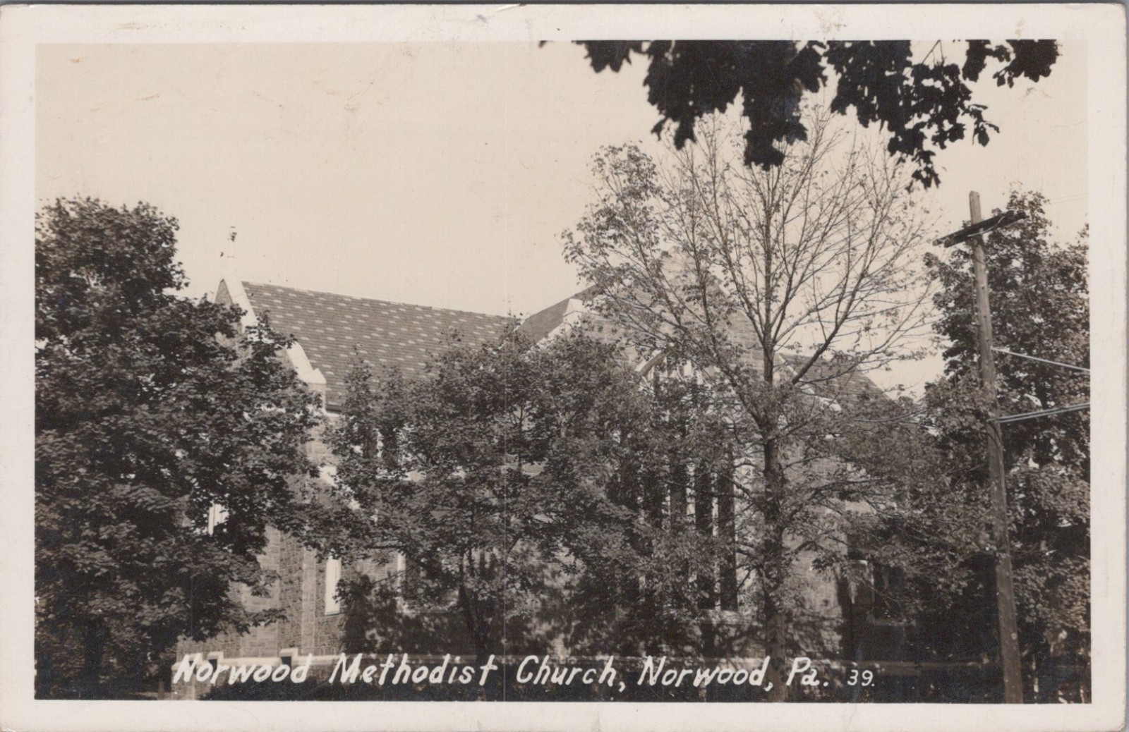 RPPC Postcard Norwood Methodist Church Norwood PA RPPC Postcard Norwood Methodist Church Norwood PA