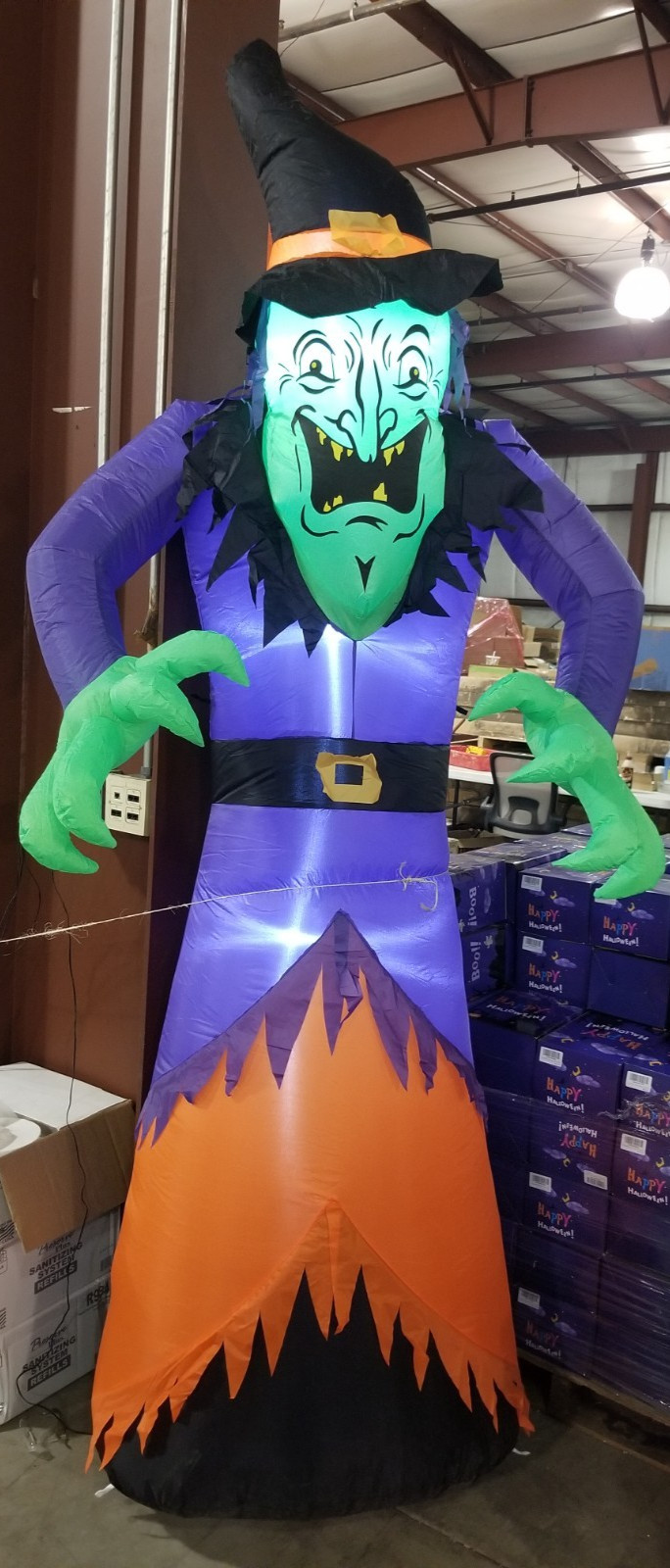 8 ft Motion Activated Laughing Witch inflatable Yard Halloween Decoration 8 ft Motion Activated Laughing Witch inflatable Yard Halloween Decoration