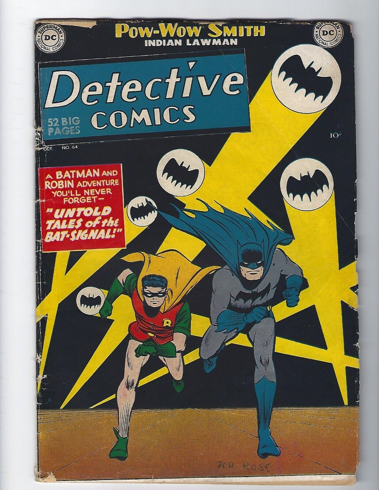 DETECTIVE COMICS #164 - GD/VG 3.0 - COOL BAT-SIGNAL CVR - 1942 BATMAN - $429 BIN
