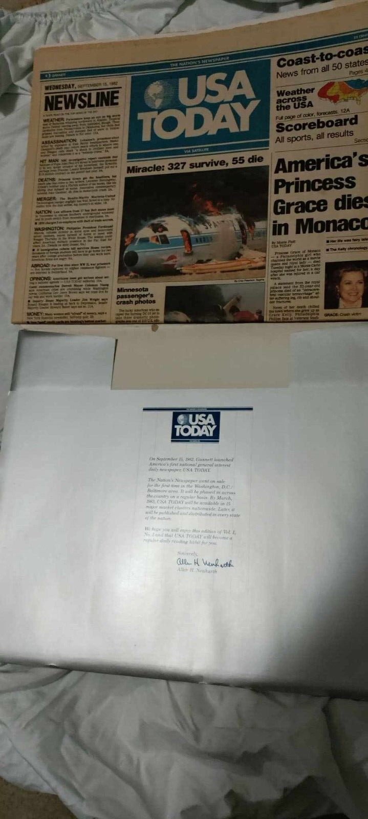First Edition USA Today with Covering First Edition USA Today with Covering