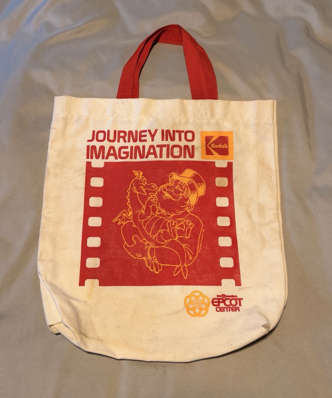 Vintage 1980s Epcot Center Kodak Journey Into Imagination Figment Tote Bag Vintage 1980s Epcot Center Kodak Journey Into Imagination Figment Tote Bag