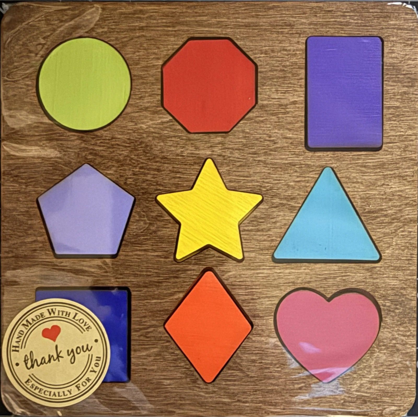 Small Wooden Children's Puzzle - Shapes Small Wooden Children's Puzzle - Shapes