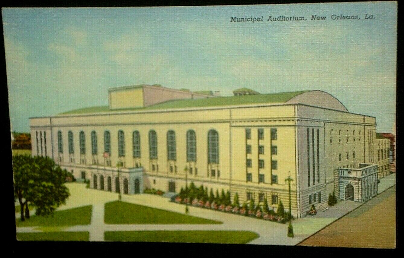 Municipal Auditorium 1940 Linen Postcard New Orleans La Municipal Auditorium 1940 Linen Postcard New Orleans La