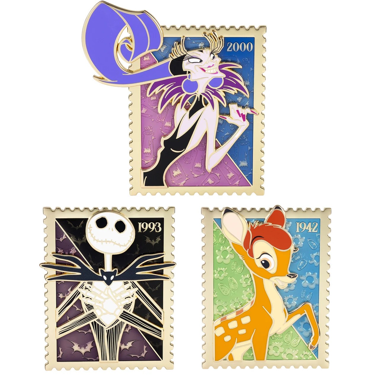 PALM Royal Stamp Wave 5 Jumbo Pin Set Jack Skellington Bambi Yzma Presale PALM Royal Stamp Wave 5 Jumbo Pin Set Jack Skellington Bambi Yzma Presale