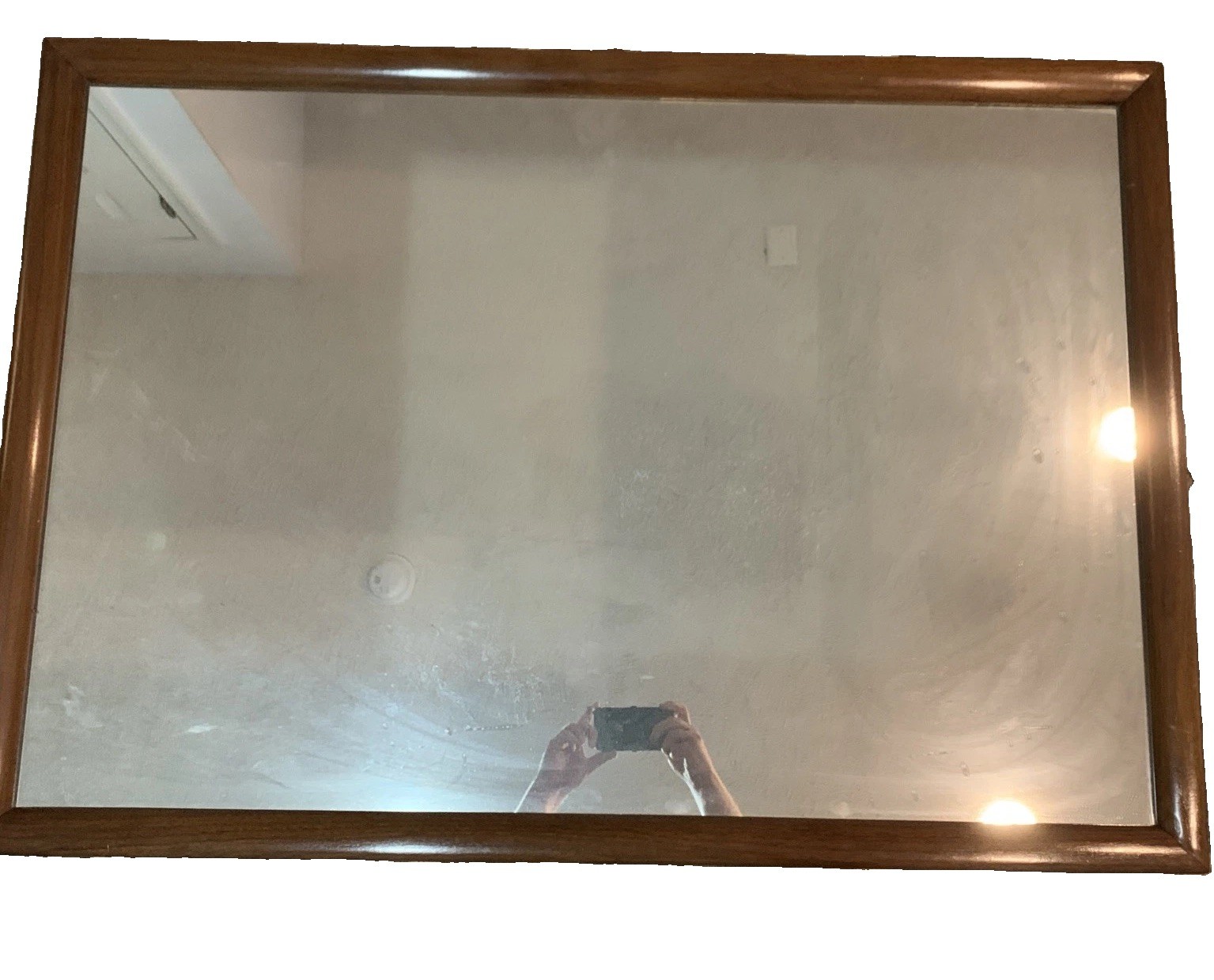 MCM Mirror Wall-Hang Walnut Frame American of Martinsville Vtg 47x33 Mid Century MCM Mirror Wall-Hang Walnut Frame American of Martinsville Vtg 47x33 Mid Century