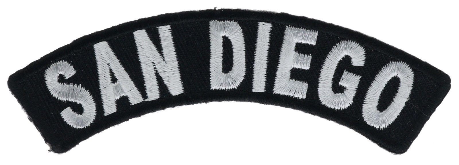 San Diego Script SilverWhite Rocker 4 Inch Embroidered Patch IV3628 F2D16F San Diego Script SilverWhite Rocker 4 Inch Embroidered Patch IV3628 F2D16F