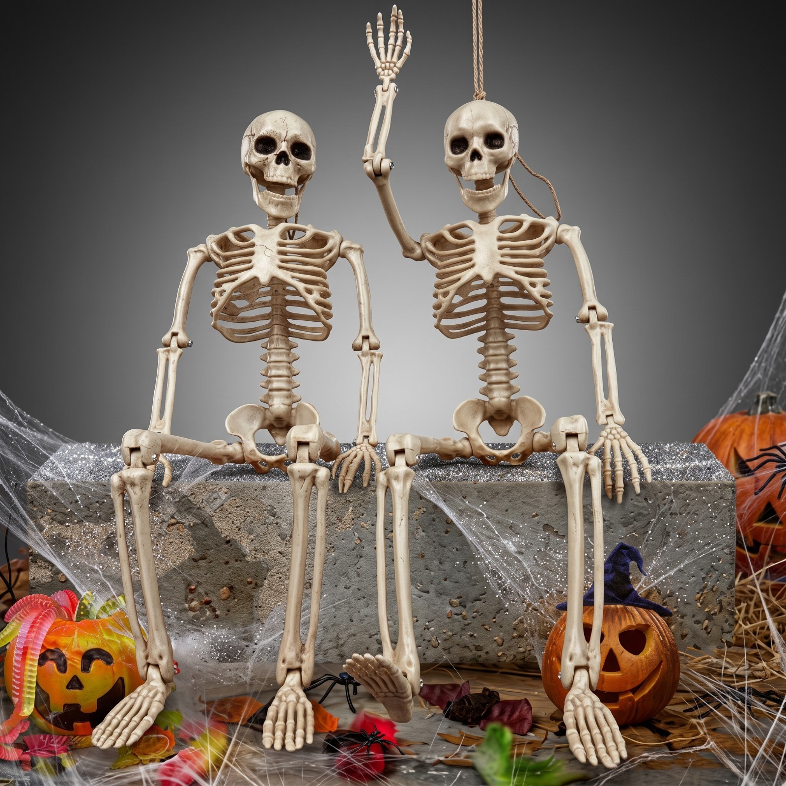 Halloween Human Skeleton Oversized Poseable Size Life Decoration Party Prop 40 Halloween Human Skeleton Oversized Poseable Size Life Decoration Party Prop 40