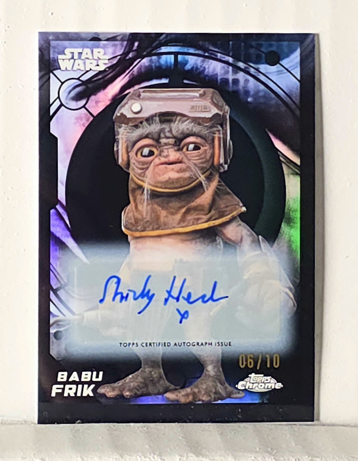 2026 Topps Chrome Star Wars Logo Auto #62 Babu Frik /10 Blacl Signed Autographed 2026 Topps Chrome Star Wars Logo Auto #62 Babu Frik /10 Blacl Signed Autographed