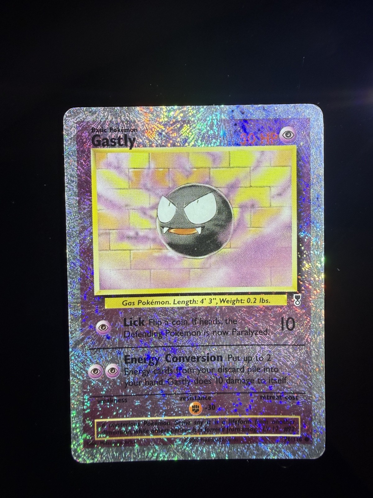 Pokemon Card, Gastly #76/110 50HP, Legendary Collection Reverse Holo, Eng 2002. Pokemon Card, Gastly #76/110 50HP, Legendary Collection Reverse Holo, Eng 2002.