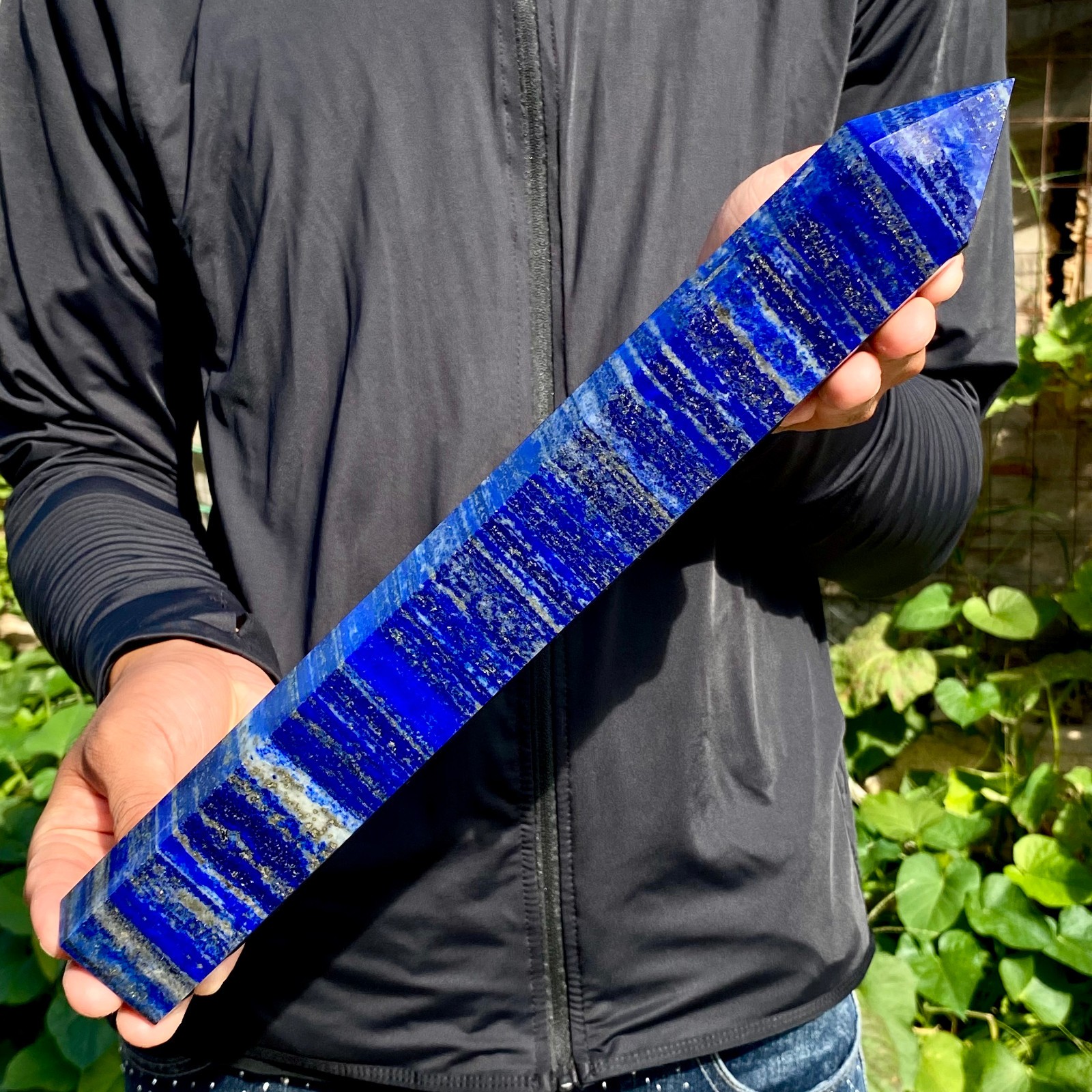 2.99LB Natural Lapis lazuli quartz crystal obelisk point wand aura healing