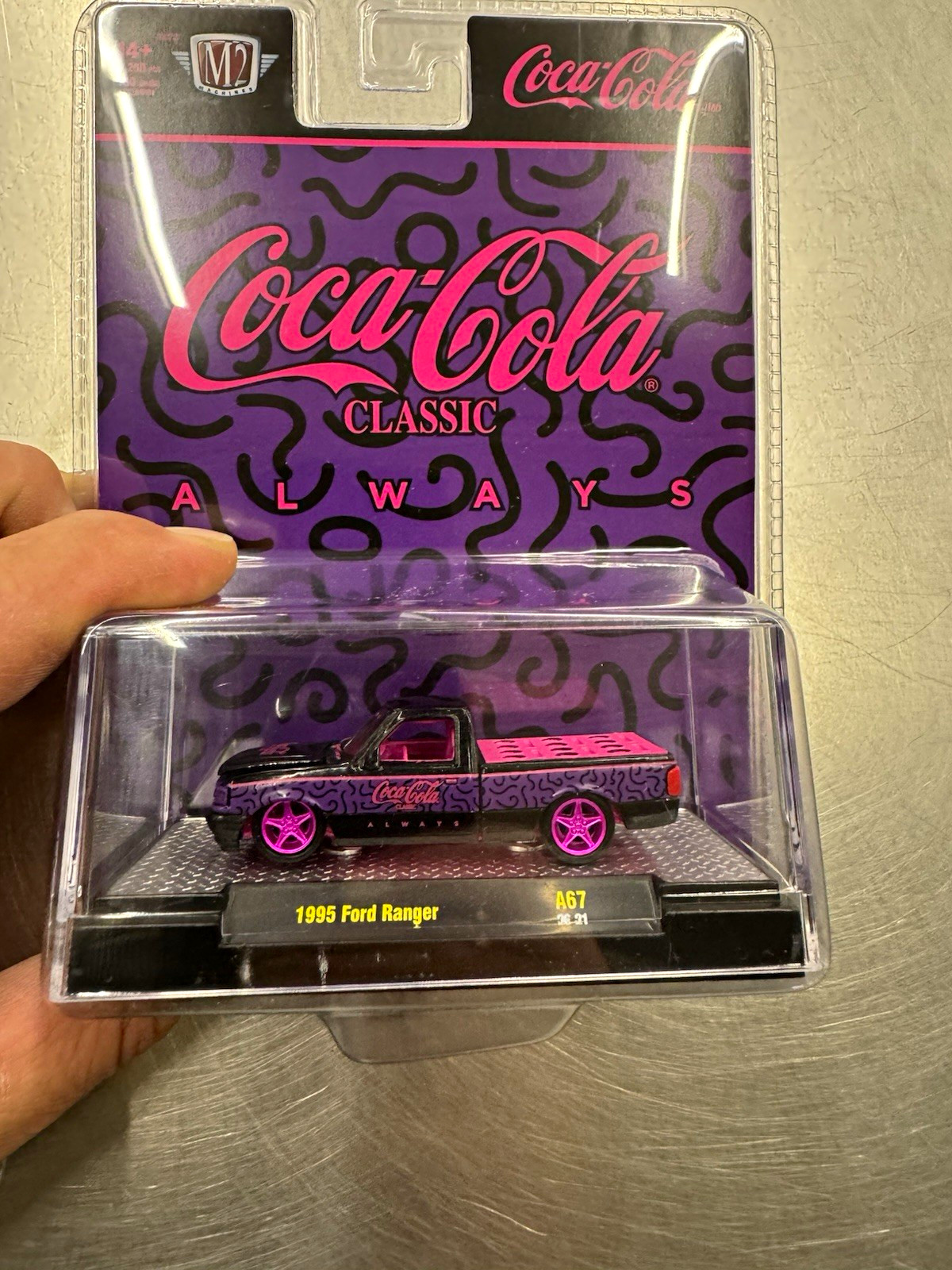 2026 M2 Machines 1:64 CHASE - Coca-Cola 1995 Ford Ranger - Purple Black 2026 M2 Machines 1:64 CHASE - Coca-Cola 1995 Ford Ranger - Purple Black