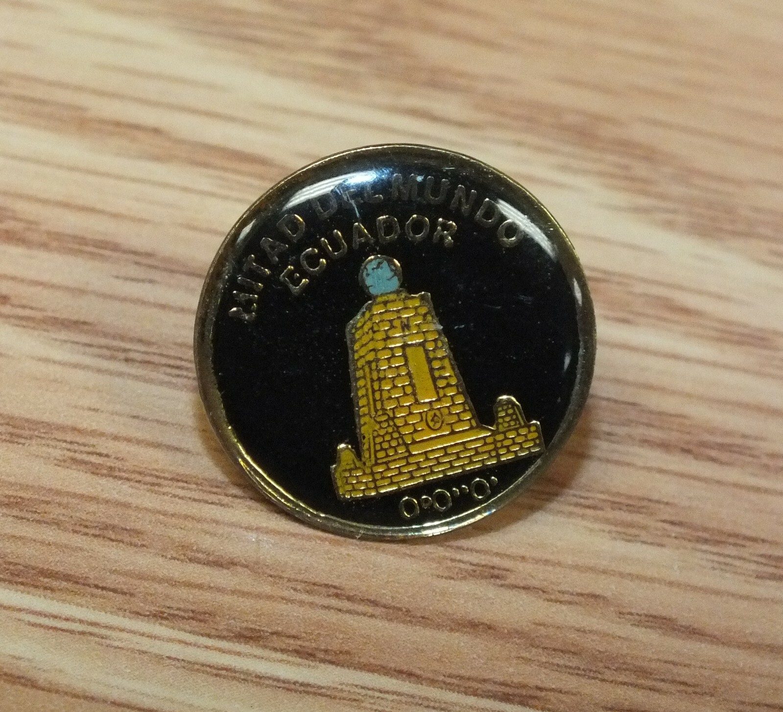 Small Enamel Mitad Del Mundo Ecuador Collectible Travel Lapel Pin