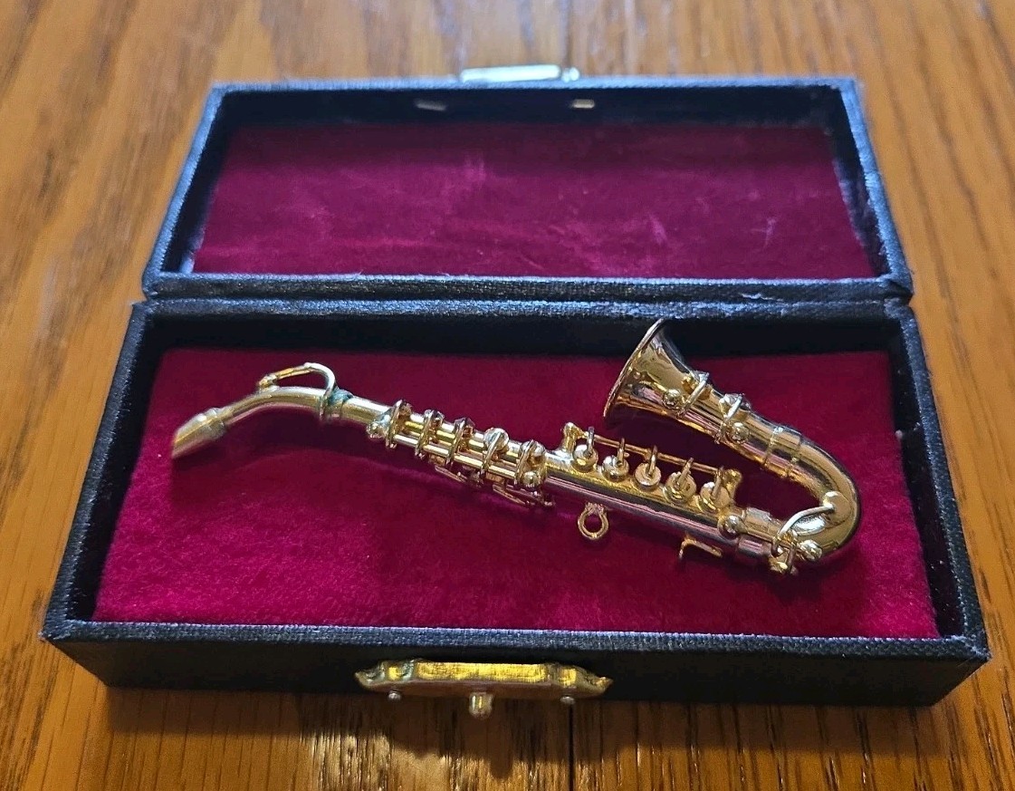Miniature Saxophone In Velvet Lined Case Miniature Saxophone In Velvet Lined Case