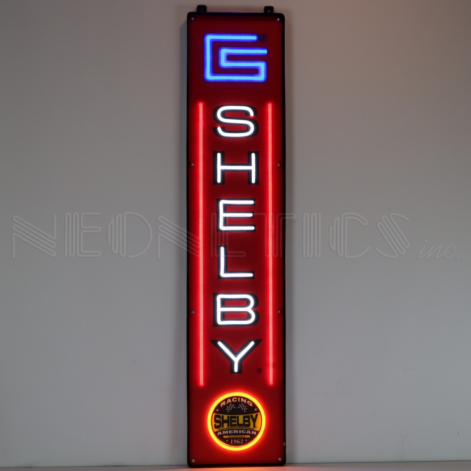 Ford Shelby Flex LED 47" Neon sign steel Case Mustang Cobra Jet AC 427 Garage