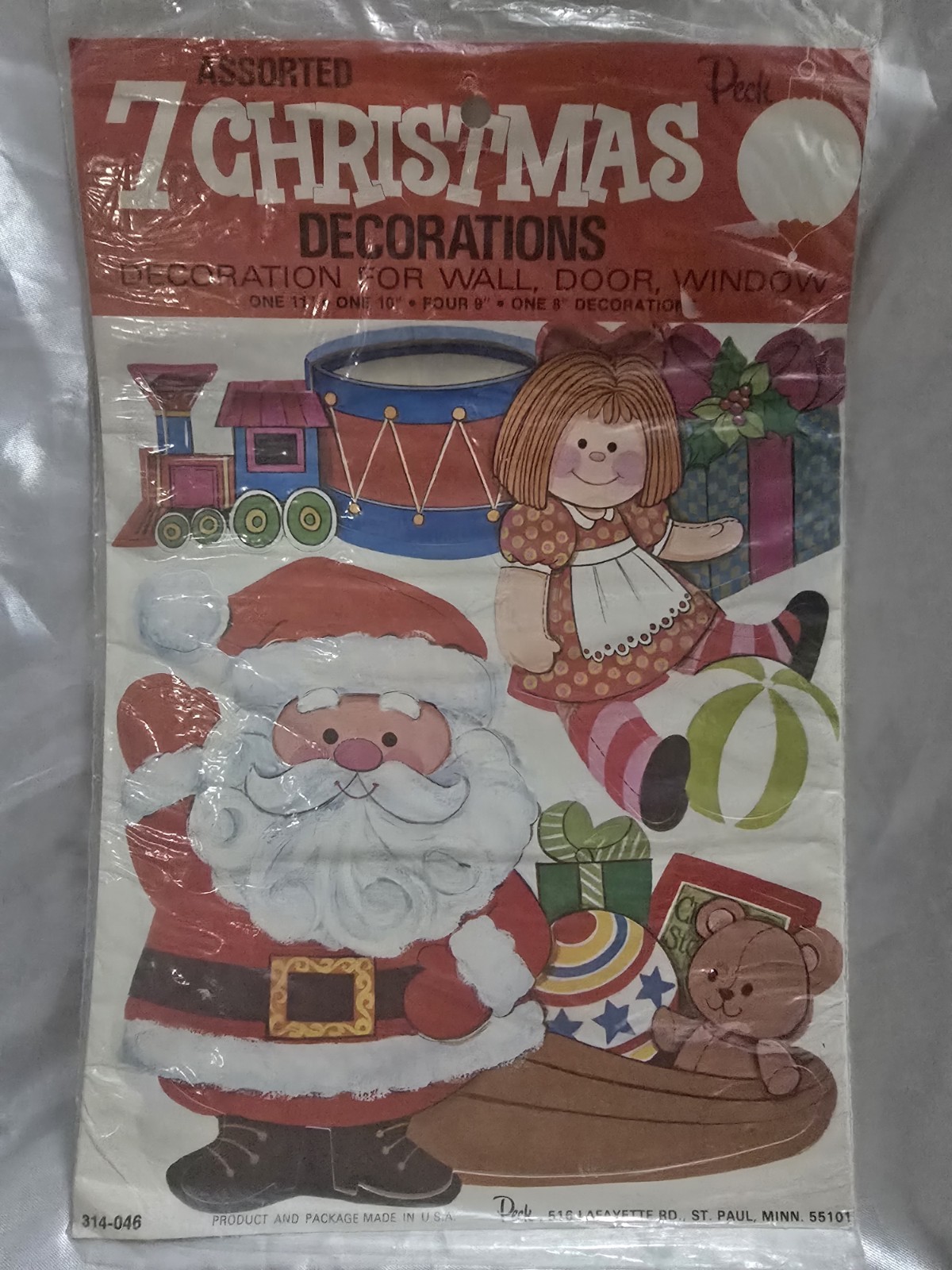 Vintage 1970s PECK 7 Christmas Die Cut Decor Santa Carolers Kitsch NOS Vintage 1970s PECK 7 Christmas Die Cut Decor Santa Carolers Kitsch NOS