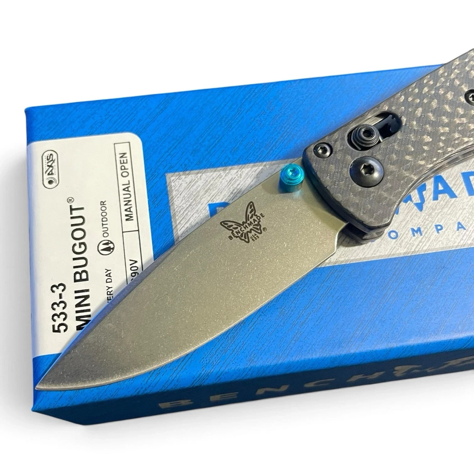 Benchmade 533-3 Mini Bugout S90V Carbon Fiber AXIS Satin Plain Edge EDC Knife Benchmade 533-3 Mini Bugout S90V Carbon Fiber AXIS Satin Plain Edge EDC Knife