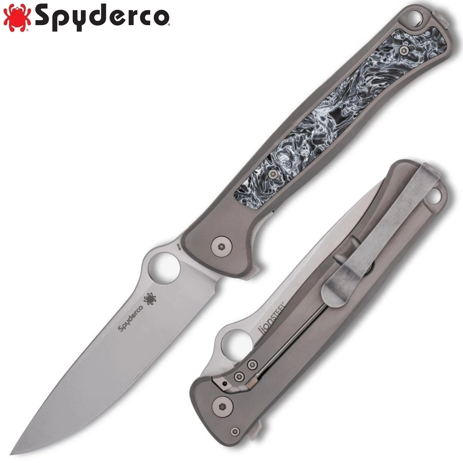 Spyderco Slym Frame Lock Manual M390 Blade Titanium/FatCarbon Handles C271TIP Spyderco Slym Frame Lock Manual M390 Blade Titanium/FatCarbon Handles C271TIP