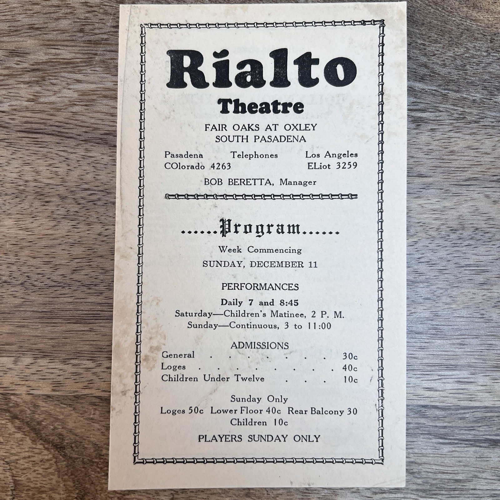 Antique 1927 Rialto Theatre Program Pasadena Les Miserables Hard Boiled Haggerty Antique 1927 Rialto Theatre Program Pasadena Les Miserables Hard Boiled Haggerty
