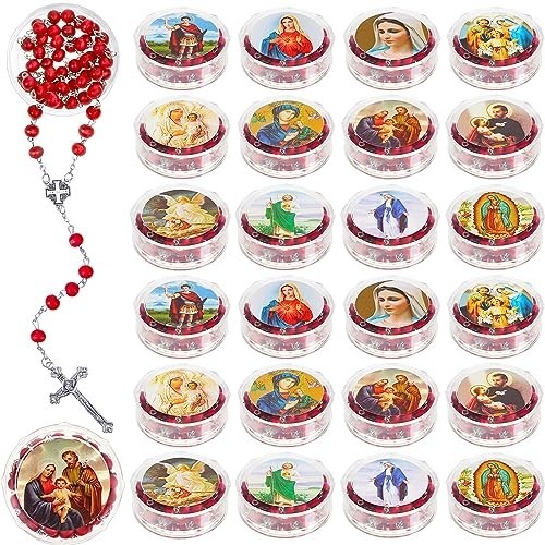 24 Pcs Rose Scented Catholic Rosaries Necklaces Wooden Beads Rosary Necklace ... 24 Pcs Rose Scented Catholic Rosaries Necklaces Wooden Beads Rosary Necklace ...