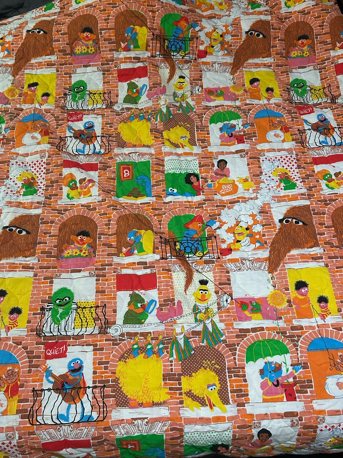 Vintage Sesame Street Collection Twin Comforter 81x110 Burlington Muppets 1980s Vintage Sesame Street Collection Twin Comforter 81x110 Burlington Muppets 1980s