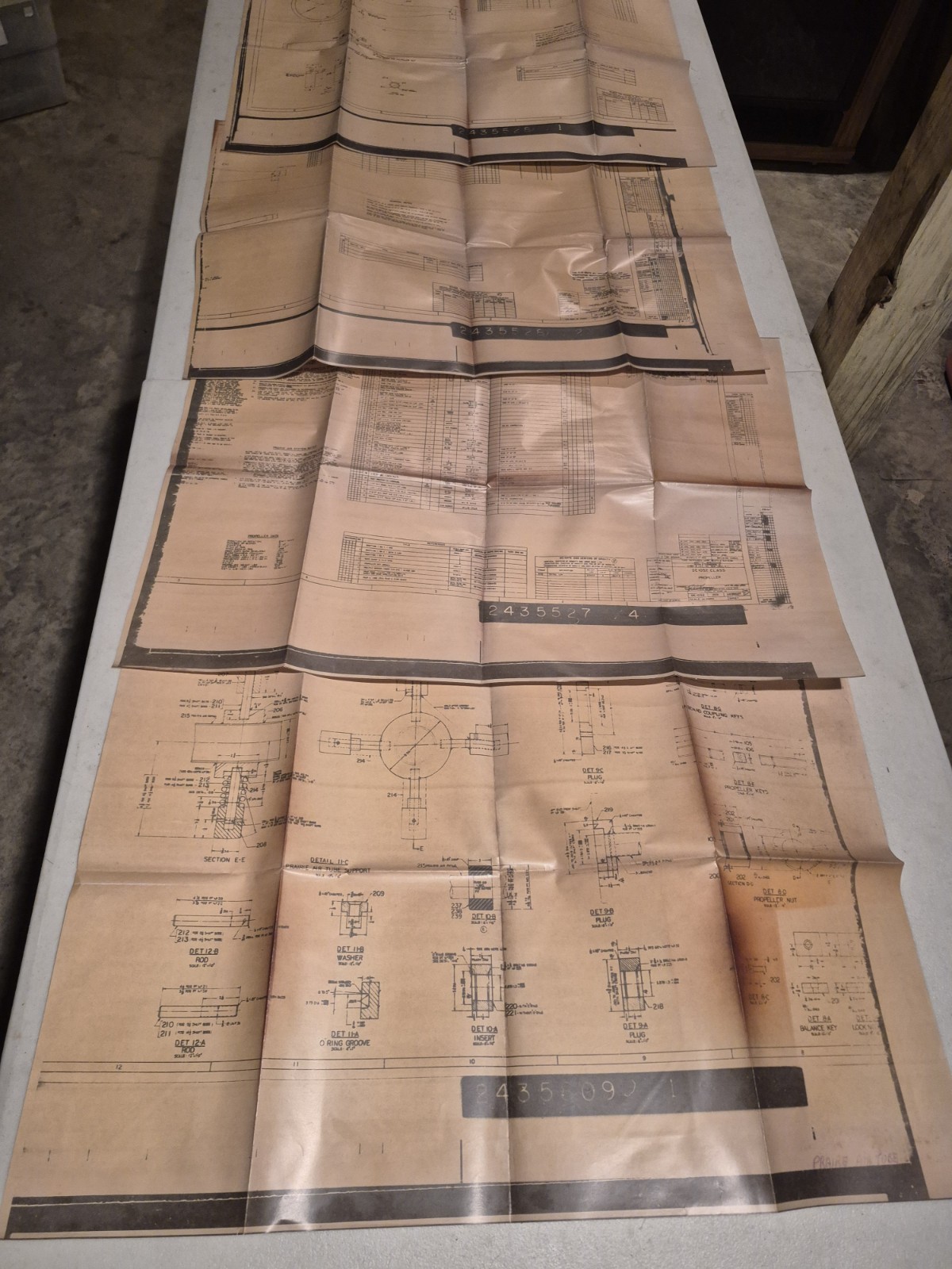 Vintage US Navy DE-1052 Knox Class Propeller & Wrench Engineering Blueprint Lot Vintage US Navy DE-1052 Knox Class Propeller & Wrench Engineering Blueprint Lot