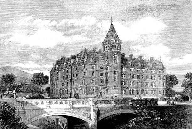 The Imperial Hotel at Great Malvern 1862 a truly magnificent build- Old Photo The Imperial Hotel at Great Malvern 1862 a truly magnificent build- Old Photo