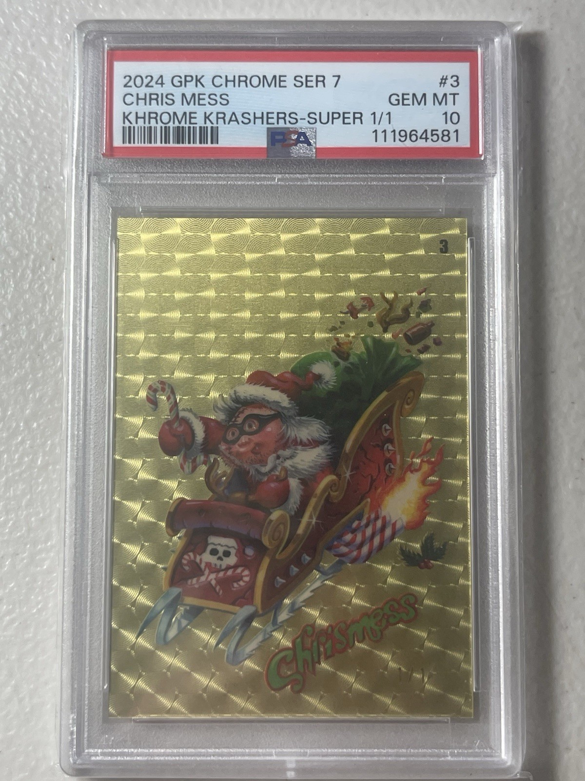 2024 topps chrome gpk series 7 CHRIS MESS superfractor 1/1 khrome Krasher PSA 10 2024 topps chrome gpk series 7 CHRIS MESS superfractor 1/1 khrome Krasher PSA 10