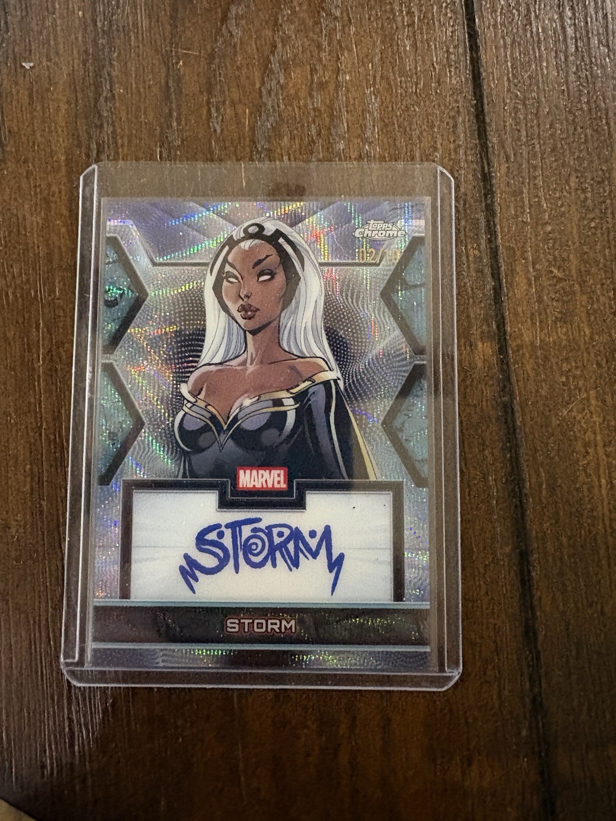 Topps 2026 Chrome Marvel Comics Storm MF-ST Serial Numbered 02/10 Card