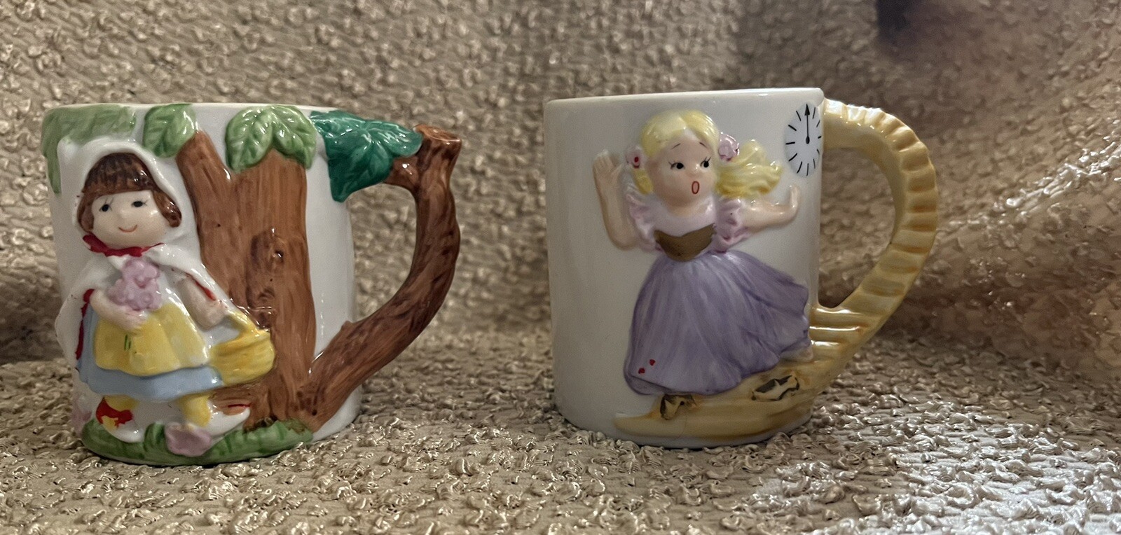Vintage J S N Y Little Red Riding Hood & Cinderella Ceramic Mug Cup Fairy Tale Vintage J S N Y Little Red Riding Hood & Cinderella Ceramic Mug Cup Fairy Tale