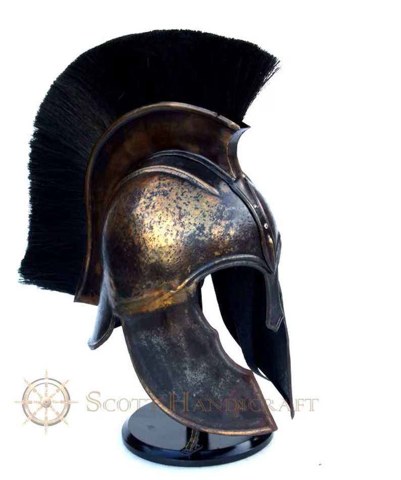 Troy Achilles Armor Helmet, Trojan Warrior Halloween Fully Wearble Costume