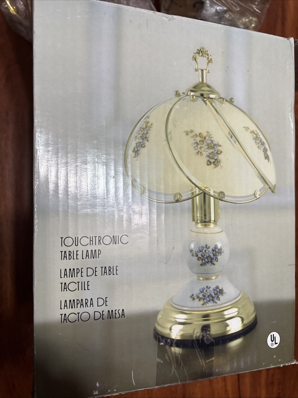 Vtg 6 Panel 15" Tall Touch Table Lamp Light (3 Settings) NEW BOX Boudoir MCM Vtg 6 Panel 15" Tall Touch Table Lamp Light (3 Settings) NEW BOX Boudoir MCM