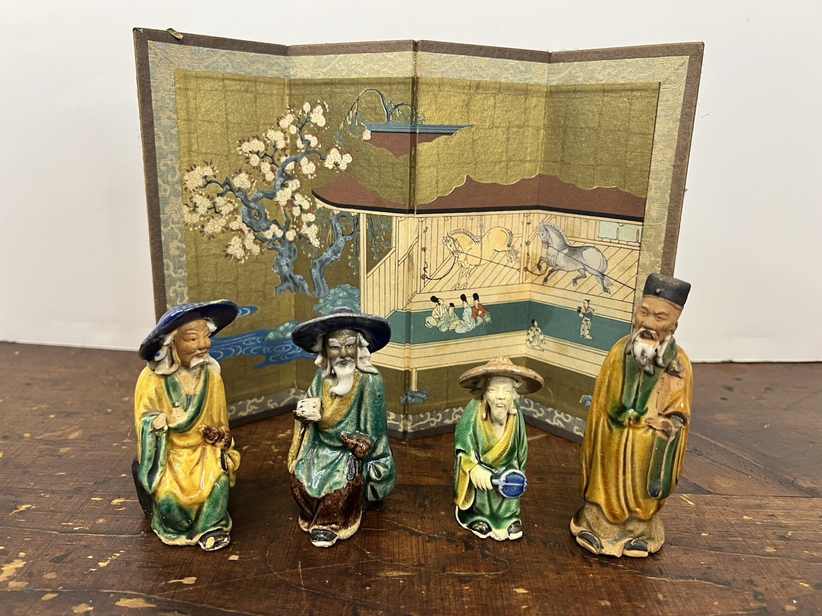 Antique Chinese Mudmen Figurines Set Of 4 Antique Chinese Mudmen Figurines Set Of 4