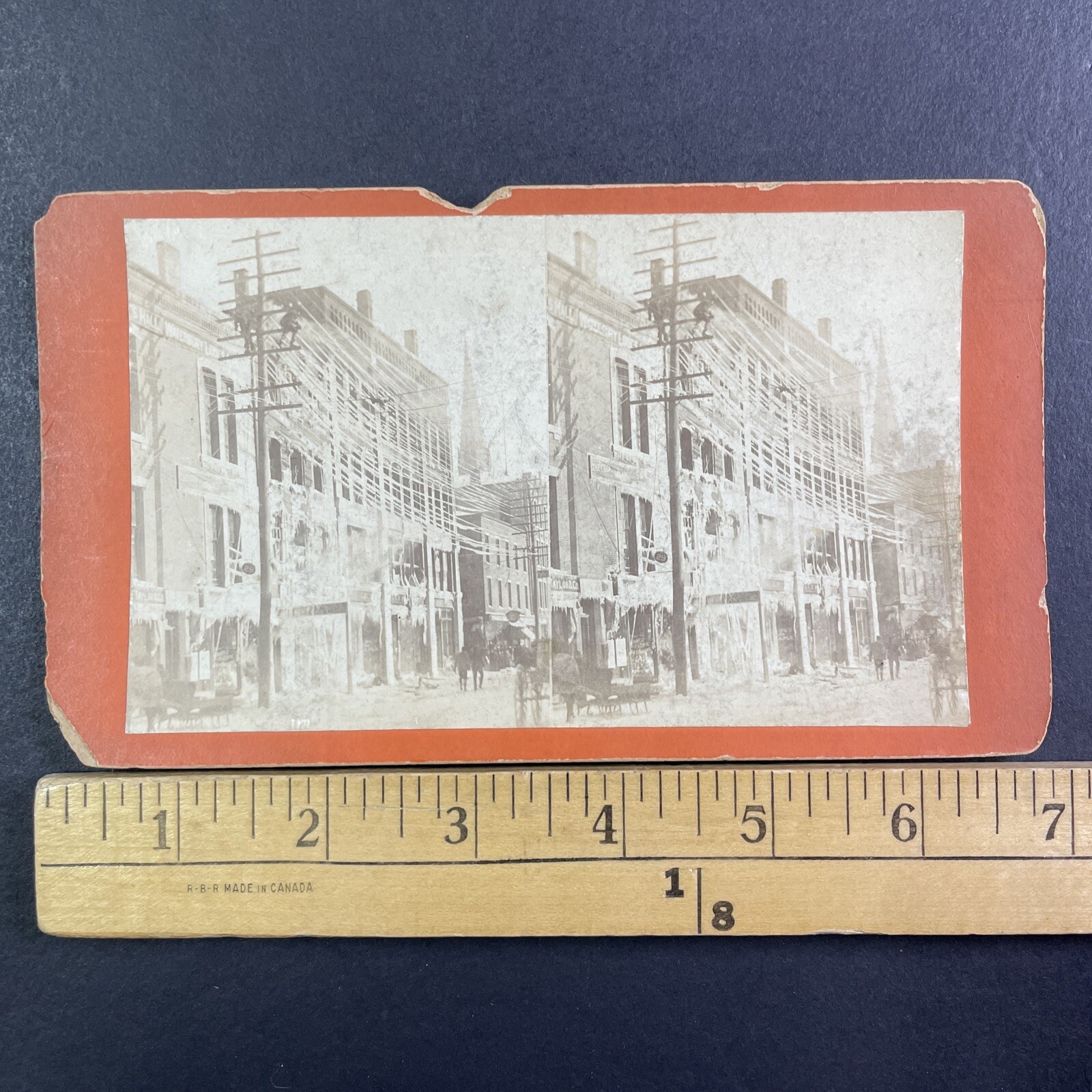 Waterbury Fire Aftermath Stereoview Street Scene 1870s Albumen Print Waterbury Fire Aftermath Stereoview Street Scene 1870s Albumen Print