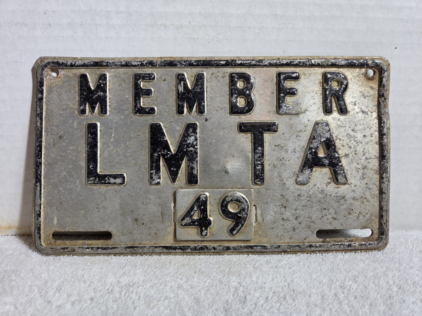 Vintage 1949 Member LMTA Louisiana License Plate