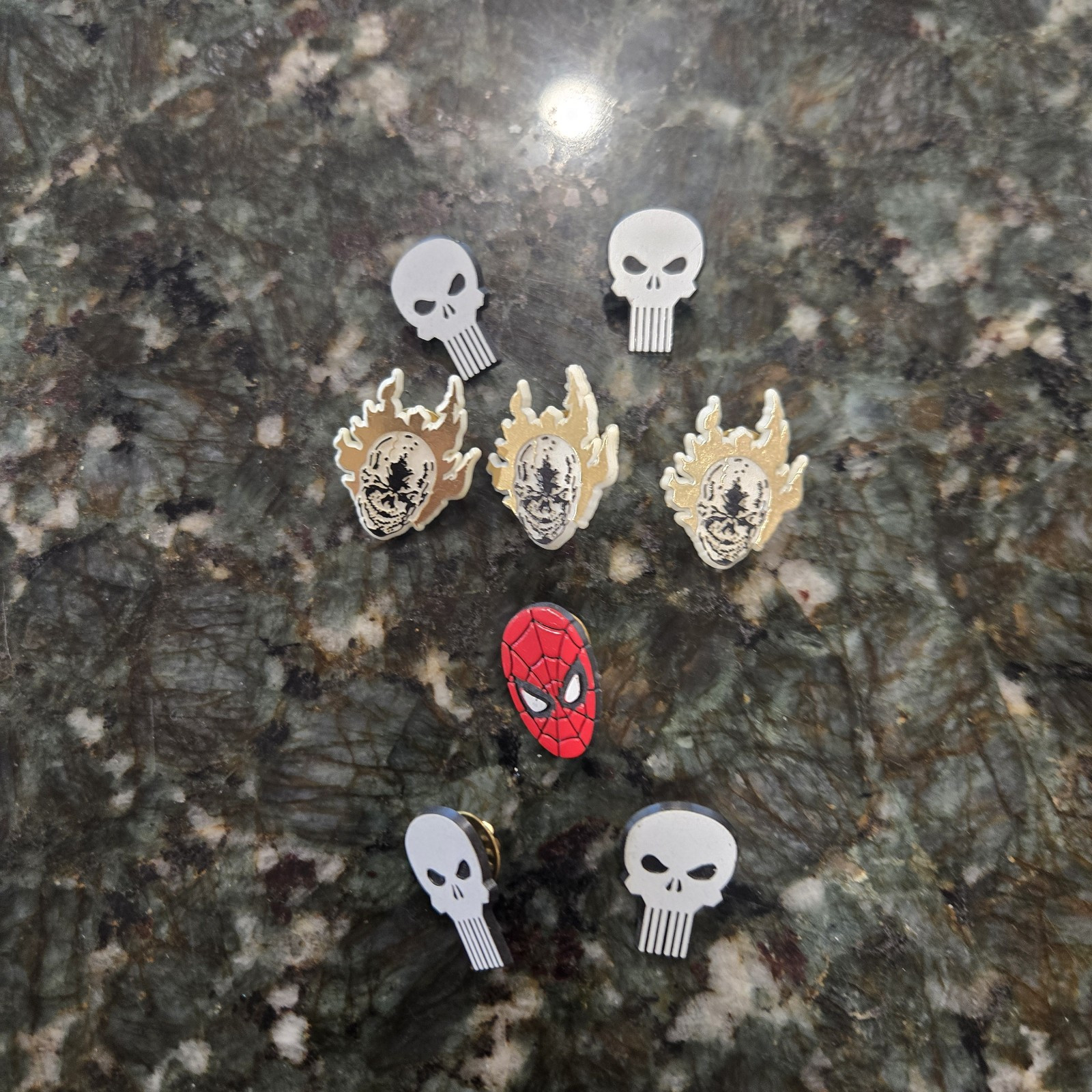 7x Vintage Marvel Pins Spiderman Ghost Rider Punisher 1989 1991 1993 Comic Pin 7x Vintage Marvel Pins Spiderman Ghost Rider Punisher 1989 1991 1993 Comic Pin