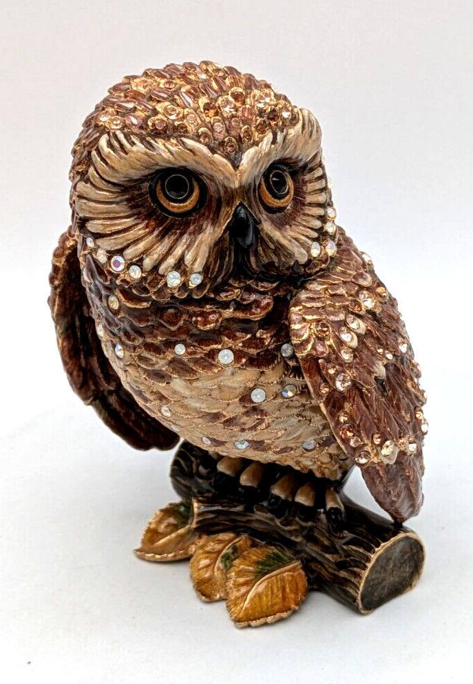 Jay Strongwater Bejeweled Enamel Cast Pewter Owl Figurine Highland Collection Jay Strongwater Bejeweled Enamel Cast Pewter Owl Figurine Highland Collection
