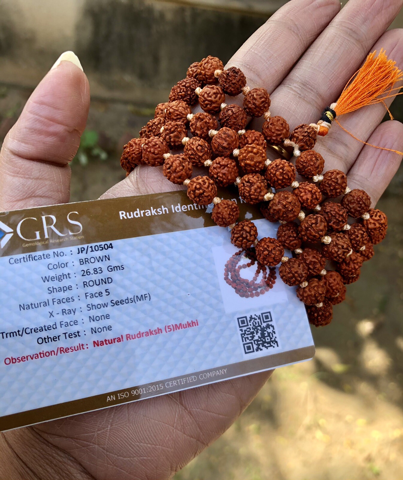 LAB CERTIFIED 5 Mukhi RUDRAKSHA Rudraksh Mala ROSARY 108+1 Bead Prayer Beads LAB CERTIFIED 5 Mukhi RUDRAKSHA Rudraksh Mala ROSARY 108+1 Bead Prayer Beads